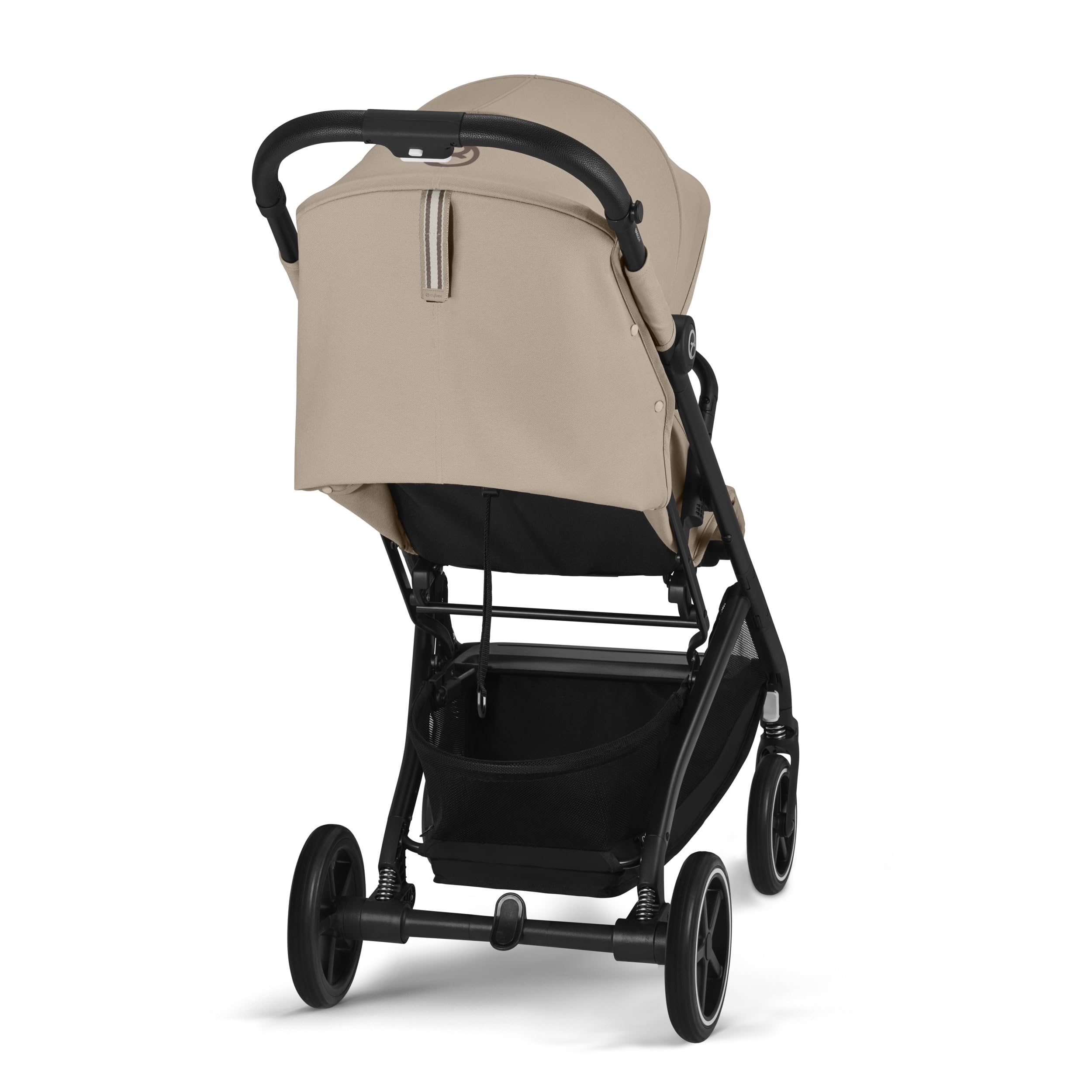 Cybex Gold Kinderwagen Beezy mit One-Pull Harness, Almond Beige (Beige mit schwarzem Rahmen)