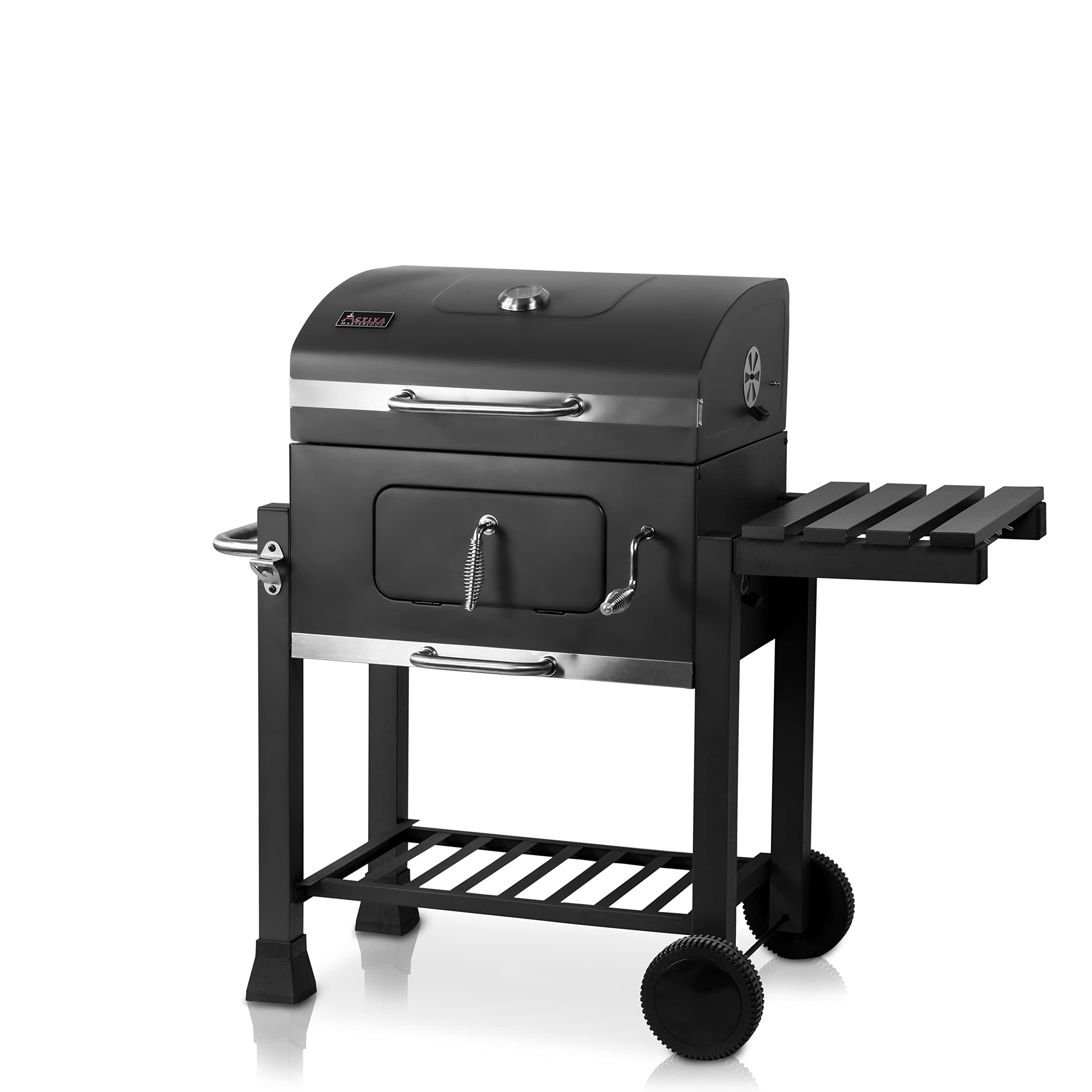 ACTIVA Holzkohlegrill Angular Guss inkl. Gusseisenrost I Holzkohlegrill mit Deckel