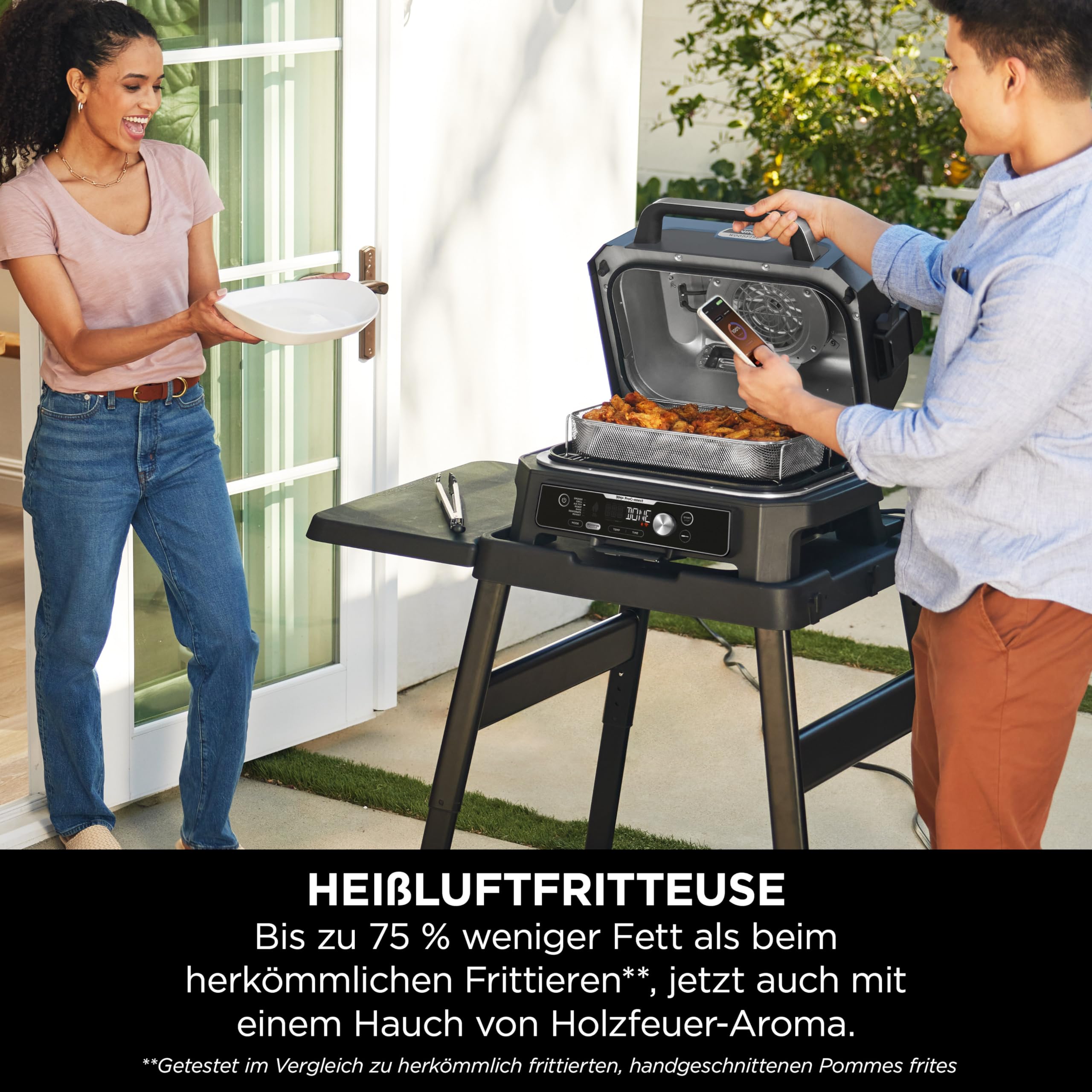 Ninja Woodfire Pro Connect XL Elektrischer BBQ Smoker Grill, App-Steuerung