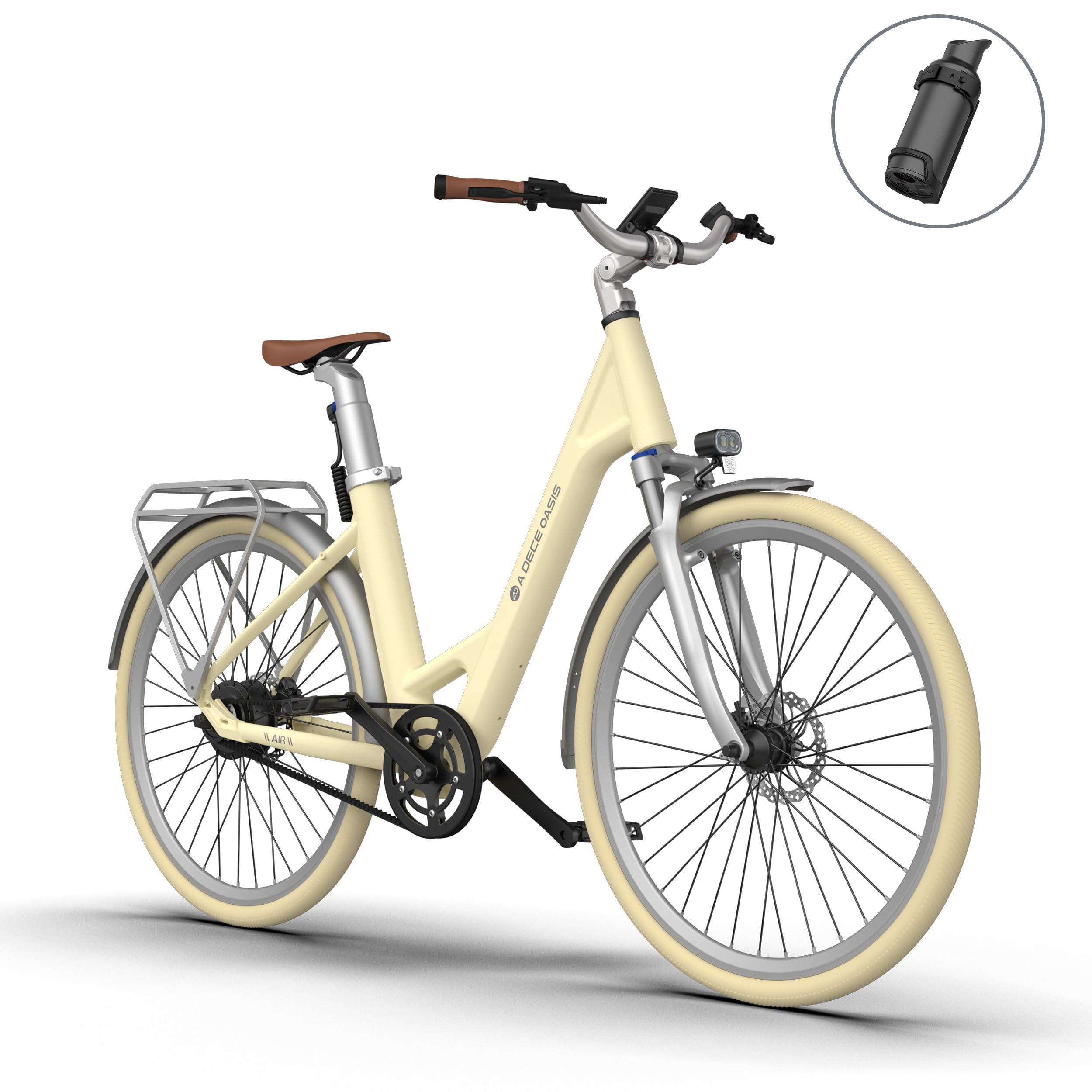 ADO E-Bike Air 28 Elektrofahrrad,Electric Bikes Pedelec Riemenantrieb,e Bike 28 Zoll, ebike Damen/Herren (Yellow)