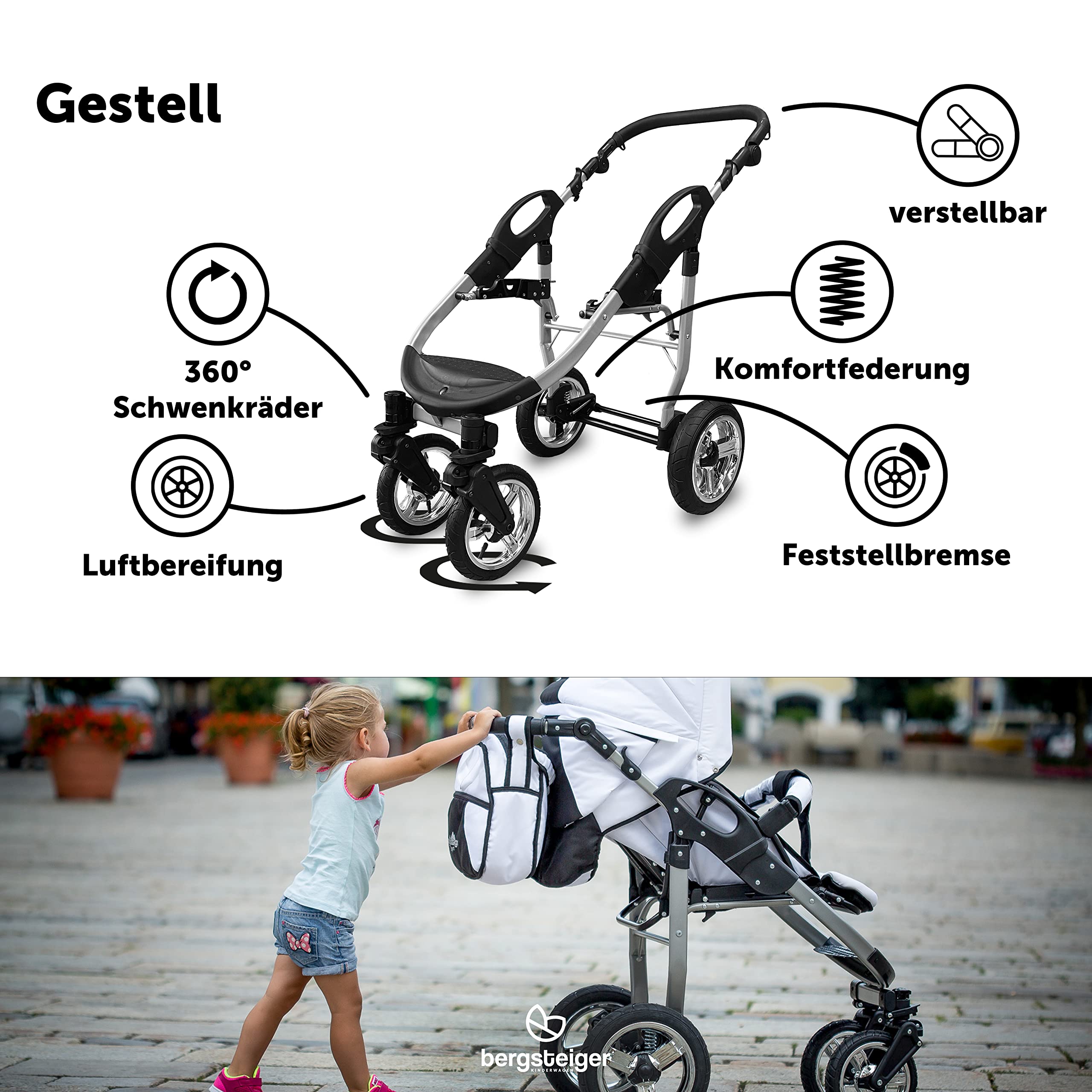 Bergsteiger Kinderwagen Babywagen Capri 3in1