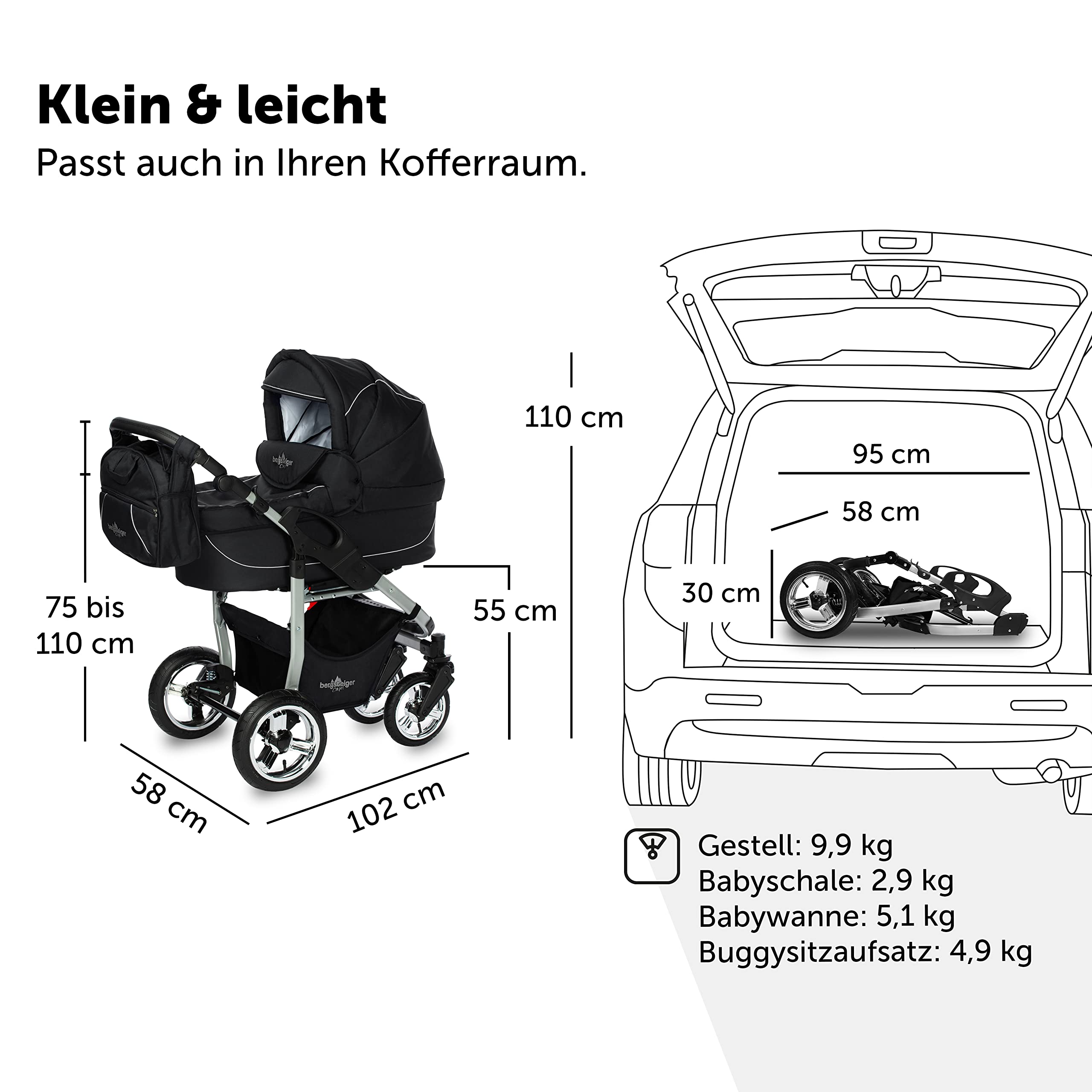 Bergsteiger Kinderwagen Babywagen Capri 3in1