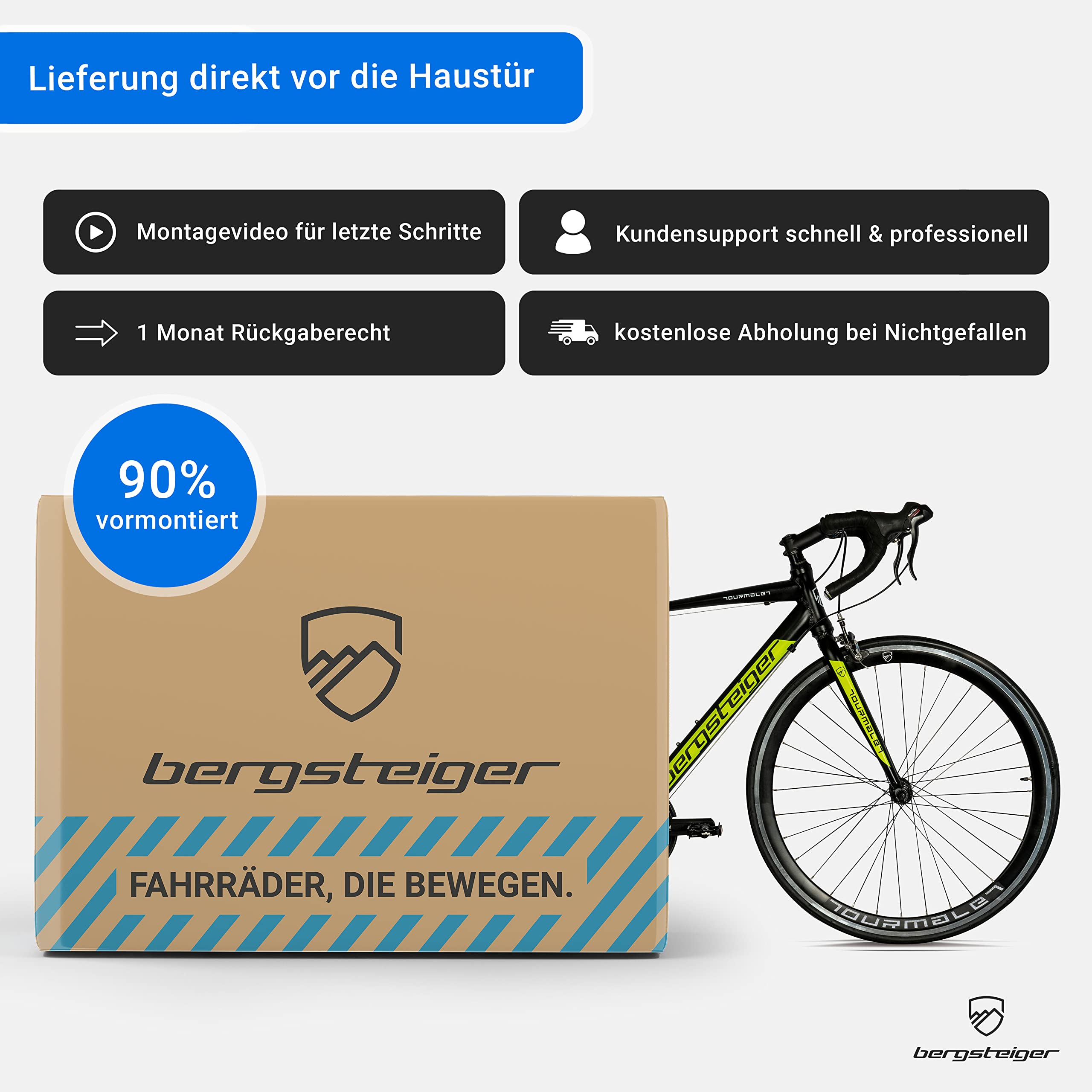 Bergsteiger Tourmalet 28 Zoll Rennrad, Aluminium Gravelbike mit Shimano 14 Gang-Schaltung, Gewicht nur 11 kg