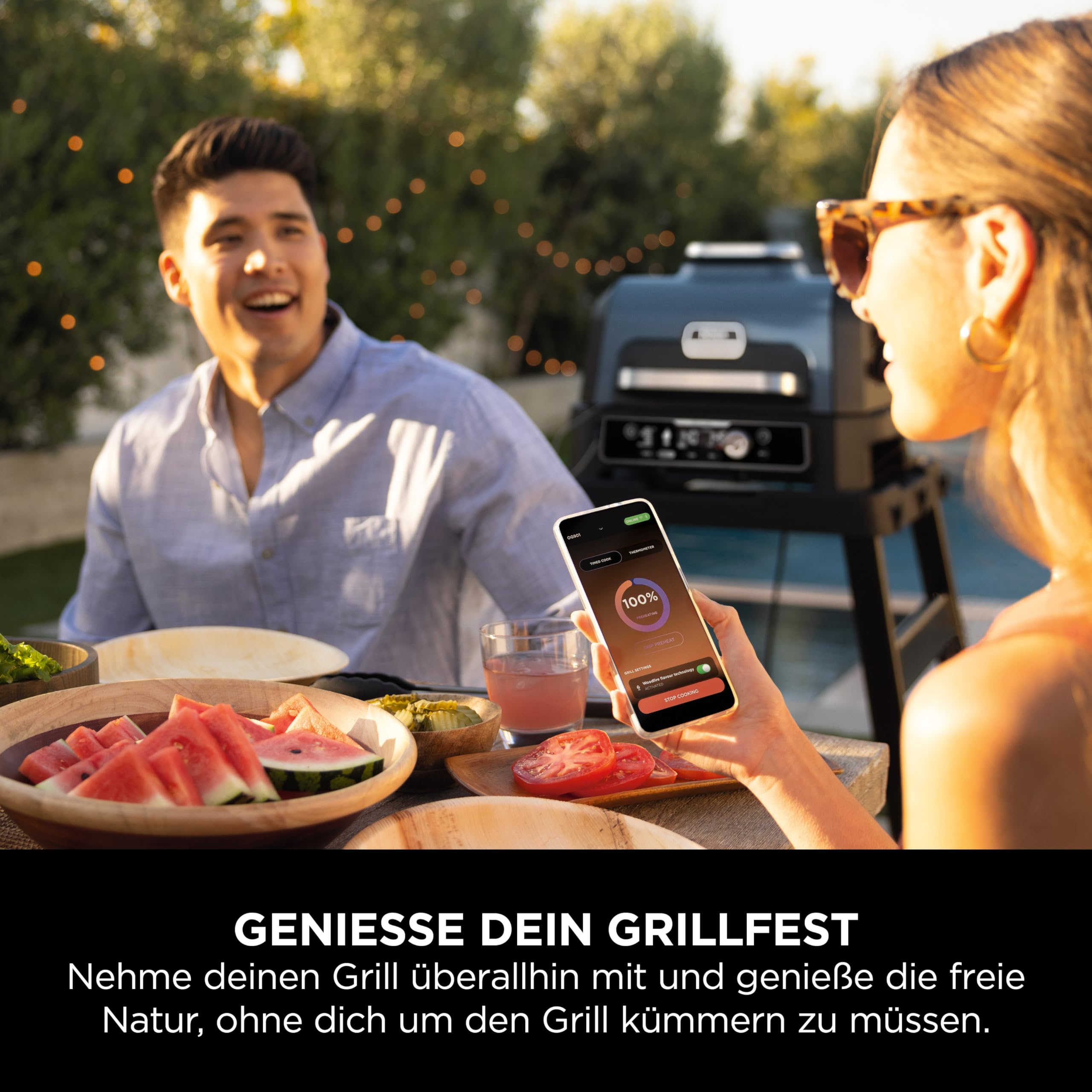 Ninja Woodfire Pro Connect XL Elektrischer BBQ Smoker Grill, App-Steuerung