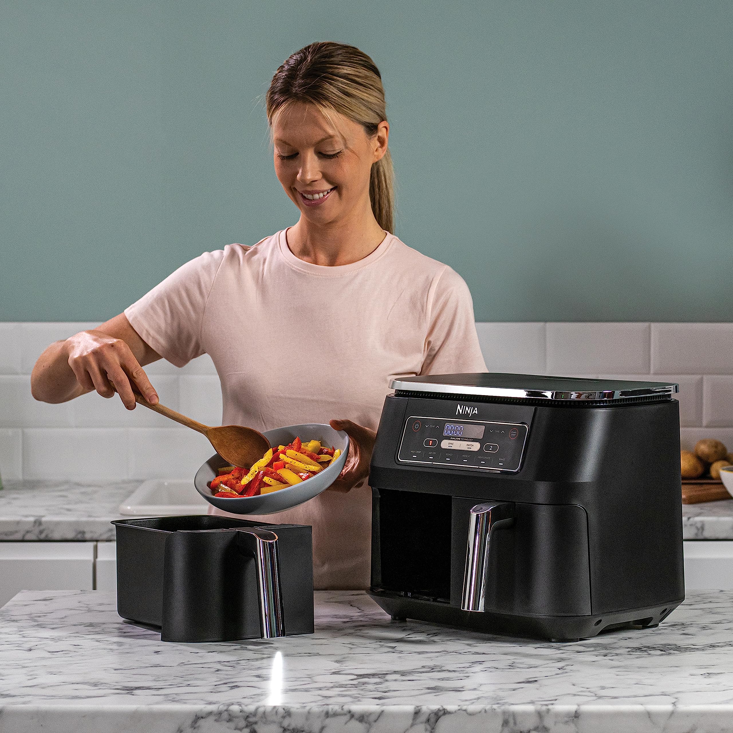 Ninja Foodi Dual Zone Digitale Heißluftfritteuse, 7,6L Airfryer